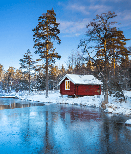 Cabins in the nature of Sweden