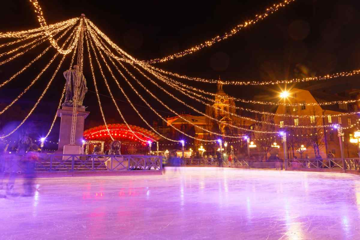 Vacker julvykort från Kungsträdgården i Stockholm, Sverige