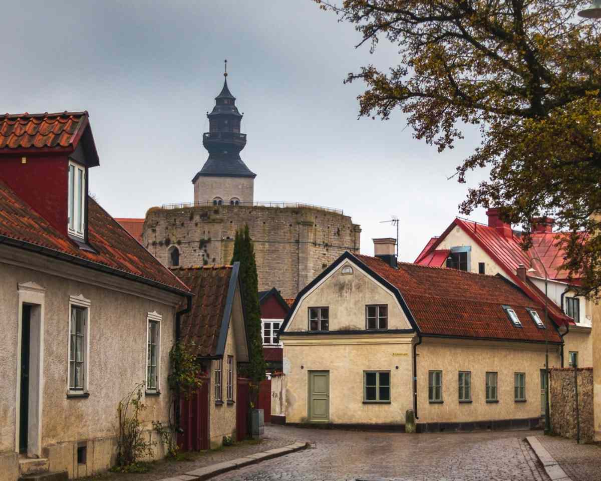 Medieval old town of Visby city in Sweden